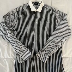 Spurr Men’s Black and White Striped Men's Shirt